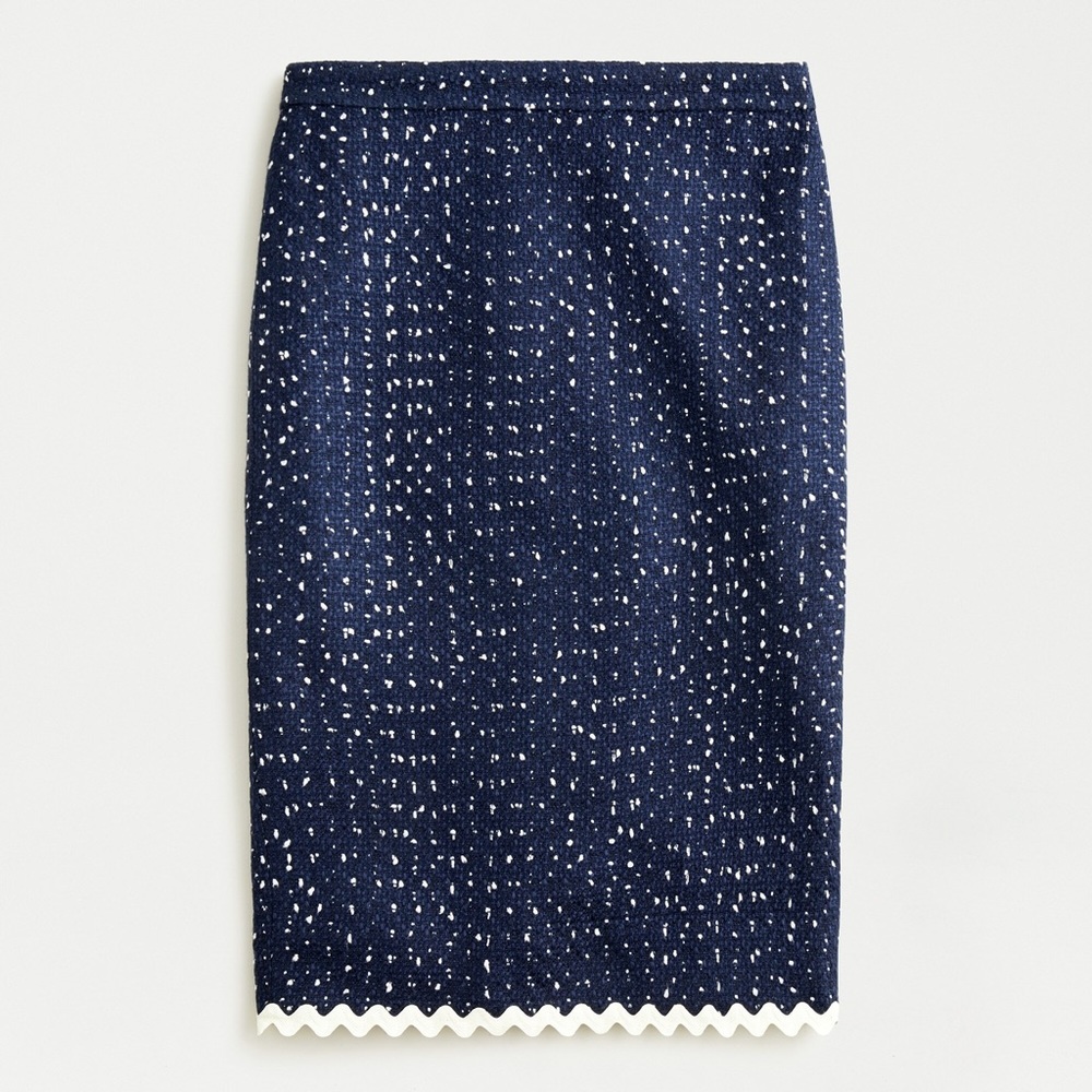 NWT J.Crew Navy Tweed Speckled Skirt